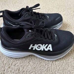 Hoka Black and White Athletic Shoes